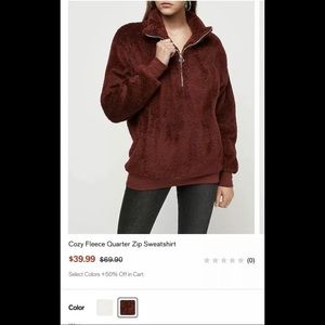 Express One Eleven Fleece Quarter Zip Sweatshirt